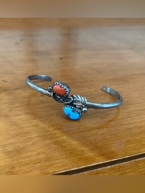 Vintage Native Sterling Silver Baby/Toddler Bracelet size 4 3/4”